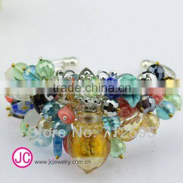 fashion new trends Austrian crystals colorful bracelet essential oil bottle glass bracelet costume jewelery