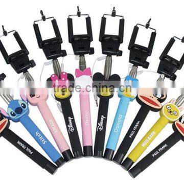 OEM Services Can be Provided With Cable Connection Aluminium Alloy Telescopic Rod Cartoon Image Selfie Stick photo-2