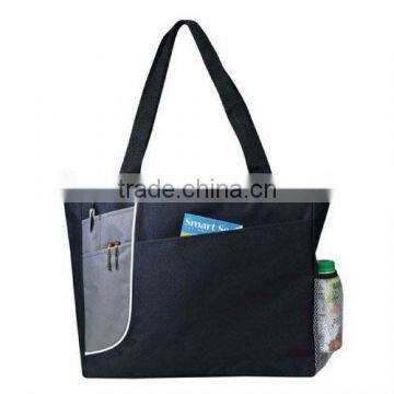 black 600D polyester tote bag