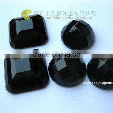 Wholesale faceted black onyx cabochon beads