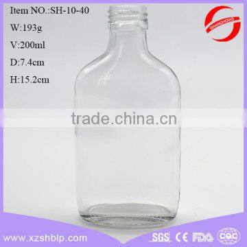 200ml Empty Fancy Clear Glass Whiskey Bottle With Stopper