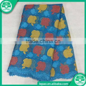2016 African High Quality Embroidery Water Soluble 100 Polyester Lace Fabric With Apple photo-2