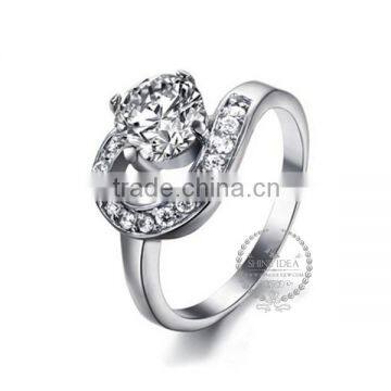 2MM Stainless steel round zircon ring fashion women ring wedding jewelry 6260480