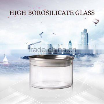 handblown high borosilicate glasssteel food container jar for 300ml