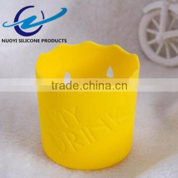 Candy Color Glass Bottle Silicone Cup Sleeve for Creative Mug