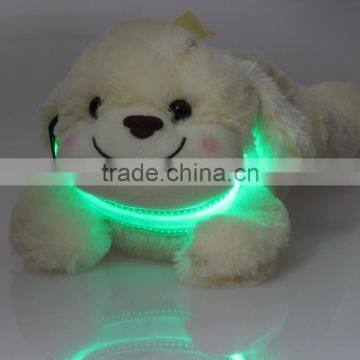 New product PU optical transparent flashing lights dog collar