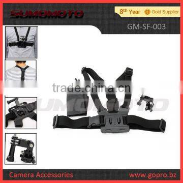 Go pro chest mount Harness Adjustable Elastic Body Chest Straps Belt 3way adjustment pivot arm for all Go pro cameras