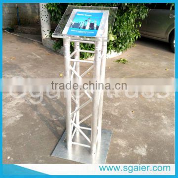 aluminum truss rostrum with acrylic top plate