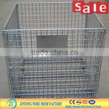 Stacking Wire Container Folding Portable Storage Cage