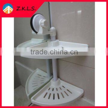 Household Wall Corner Plastic Bathroom Double Tiers Corner Shelves photo-2
