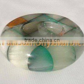 Newly Modern ONYX PATCH WORK CIGARETTE ASHTRAY HANDICRAFTS photo-2
