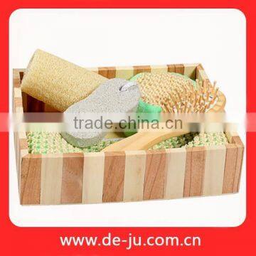 Wooden Spa Six Pumice Stone Bath Set Chinese Home Spa Gift photo-2