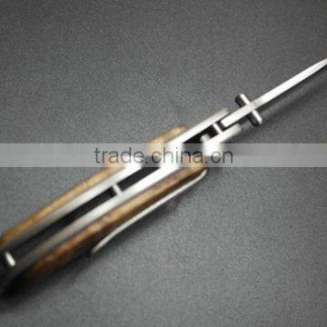 OEM Pocket Survival Camping Knife With Wooden Handle photo-3