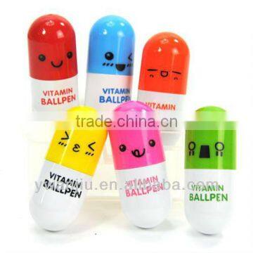 Supply Creative cute face ballpoint pen / telescopic pen