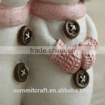 3" Miniature Glittered Resin Chinese Christmas Snowman Figurines photo-3