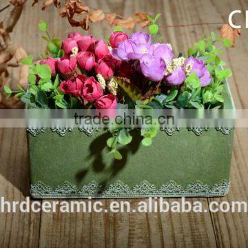 Square Decal Cement Finished Decoration Flowerpots photo-6