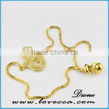 New Arrival 24k Real Gold Real Platinum Cubic Zirconia Jewelry Micro Pave Bracelet photo-4