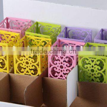 Home Decoration Candlestick/hollow Out Design Iron+Glass Candle Holder photo-3