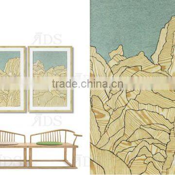 Framed Handmade Wood Chip Mountain Display Shadow Box photo-2