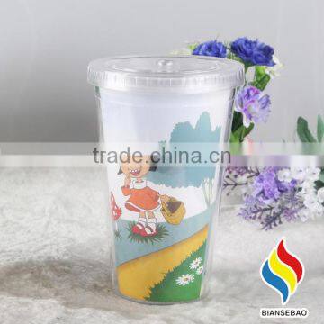 With Paper Insert Custom Double Wall Plastic Color Change Tumbler photo-4