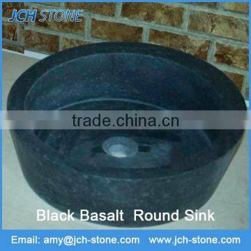 Unique design black elegant round sink with drain board