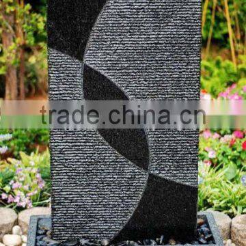 italian granite garden waterfall wall water fountain in black color