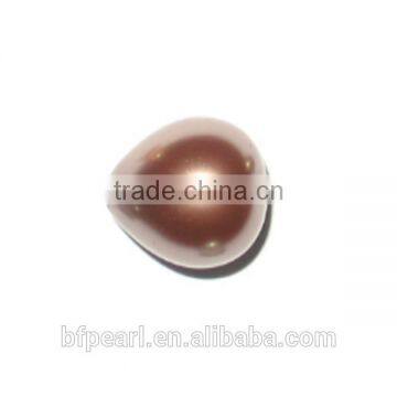 14-19mm Light Coffee Raindrop Shell Pearl Bead