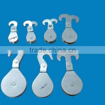 Small Stainless steel double / single sheave pulley with hook