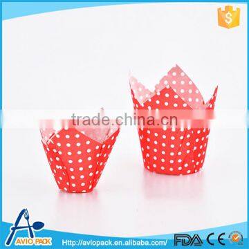 Latest design Aviopack customed red polka dot paper loaf pan cup