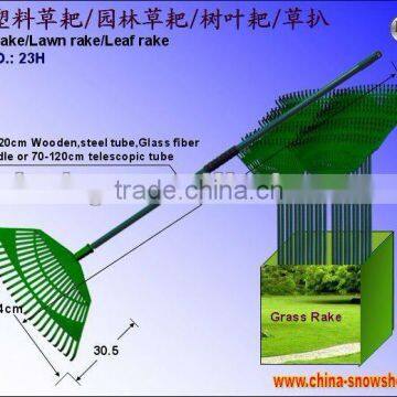 23 teeth plastic garden rake with long handle (23H)