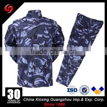 British Marine Camo Army Blue Camouflage Uniform 65% Polyester 35% Cotton TC Twill ACU Combat Military Uniform with Cap