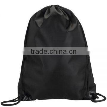 Black Nylon Drawstring Bag, Knapsack, Backpack. photo-4