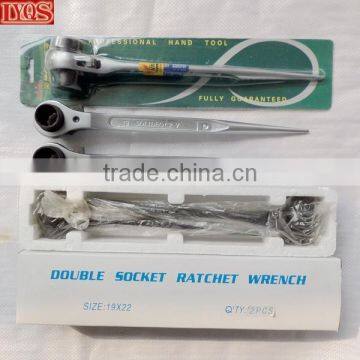 Double Sockets 19mm 22mm Ratchet Wrench Podger Spanner photo-5