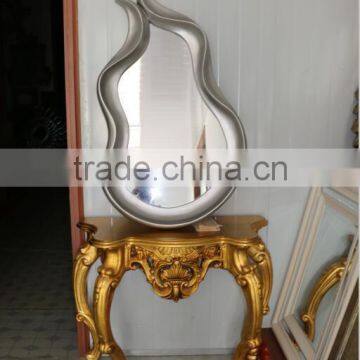 Vintage French Style Fir Wood Carving Mirror Frame, French Wooden Mirror, Wood Carving Mirror Frame photo-3