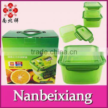 Silicone Edge Square Plastic Container With Lid