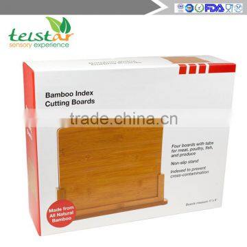 Bamboo Index Cutting Boards- All Natural Chopping Board With 4 Index Tabs by Good Cooking photo-6