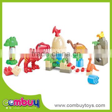 Educational diy kids building block game toy dinosaur king