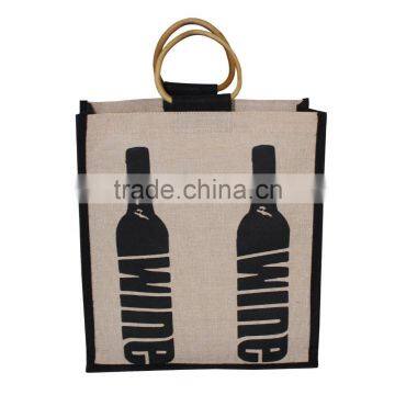 Excellent quality low price imported wine jute tote bag