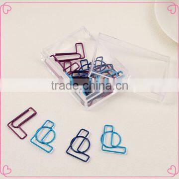 PET coated colorful metal wire Letter L shaped money clips