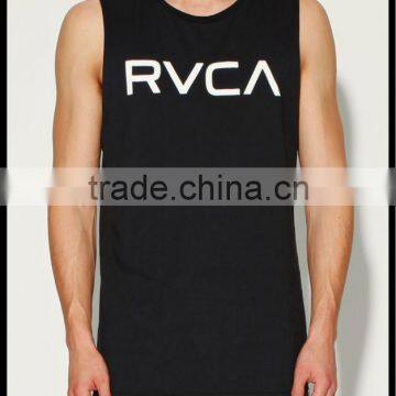 Black Singlet With Custom Silk Screen Printed