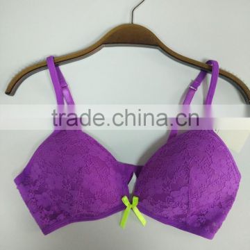 Plus size full cup purple sexy bra