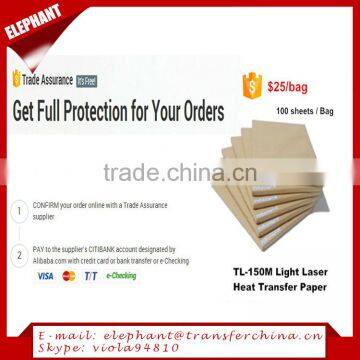 A4 Size light T-shirt Heat Iaser Transfer Paper for pure cotton
