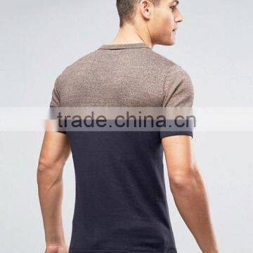 Custom Oversized Short Sleeve Ribbed Cuff And Hem Button Placket Navy Contrast Block Men's 100% Cotton Knit Slim Fit Polo Shirt photo-2