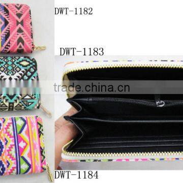 Lady New Cotton Canvas Diversity Print Geometrica Hot Wallet photo-3