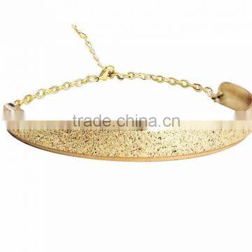 Micron Finish Gold Plated Imitation Bangle Bracelet With Extension Link Chain