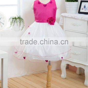 MGOO Top Quality Stock Girl's Blue Party Dress Ball Gown With Butterfly Kids Gown Pictures C102 photo-5