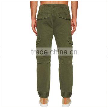 Custom Slim Straight Invisible Pockets Mens Cargo Pants In Green photo-2