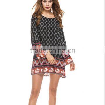 Zm50250b Europe Latest Women Clothes Plus Size Retro Printed Loose Lady Dress photo-2