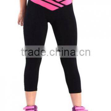 3/4 Length Block Color Mixed Design Women's Tights Capri Leggings for Running Yoga Excersize Dancing photo-4