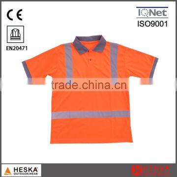 100% polyester eyesbird knitted polo shirt reflective high visibility wear hi-vis t-shirt